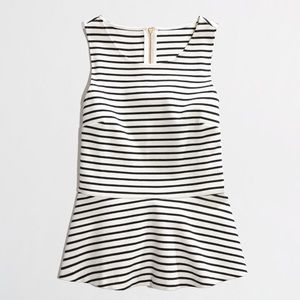 Ponte knit peplum top j. Crew Factory jcrew stripe
